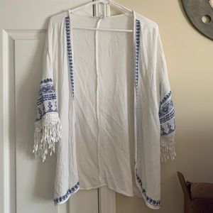 White Kimono with blue detailing